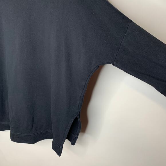 Distressed Black Sweatshirt Holes Scoop Neck Sz Medium - Picture 6 of 6